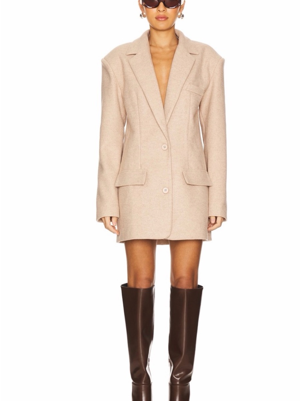 Tailored Soft Oatmeal Blazer Jacket